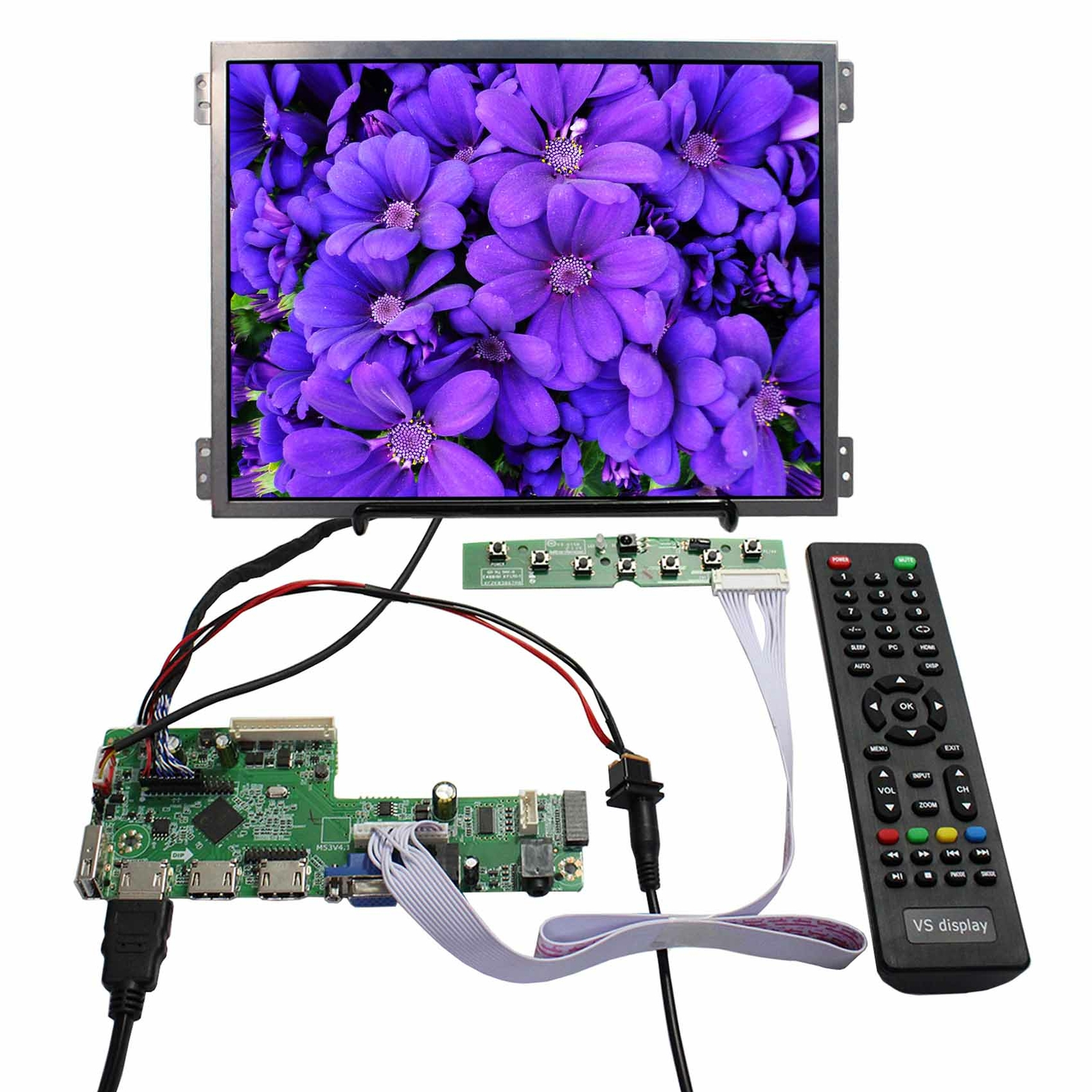 3HDVGA USB LCD Controller Board With 10.4 in 1024x768 IPS 650nit LCD Panel
