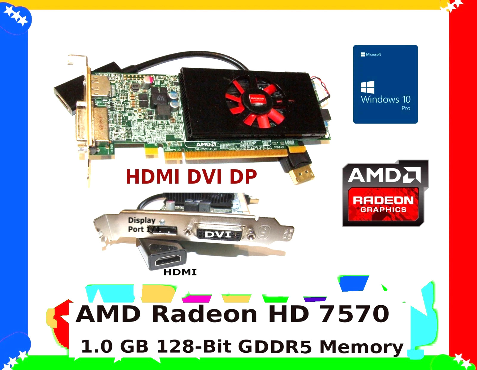 DELL Video GAME Card✔️WITH OVERCLOCKING SOFTWARE✔️PCI-E  16X  1GB GDDR5 128-Bit