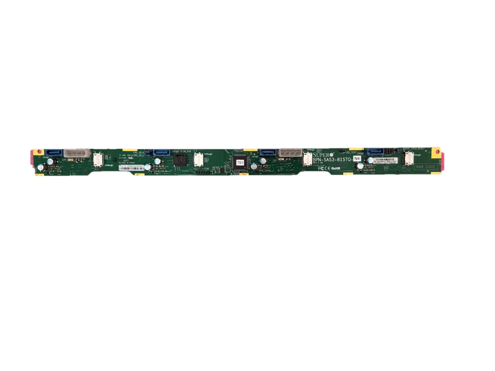 Supermicro BPN-SAS3-815TQ-N4 4x 3.5" 12Gb/s SAS3 6Gb/s SATA 1U Backplane w/ NVME