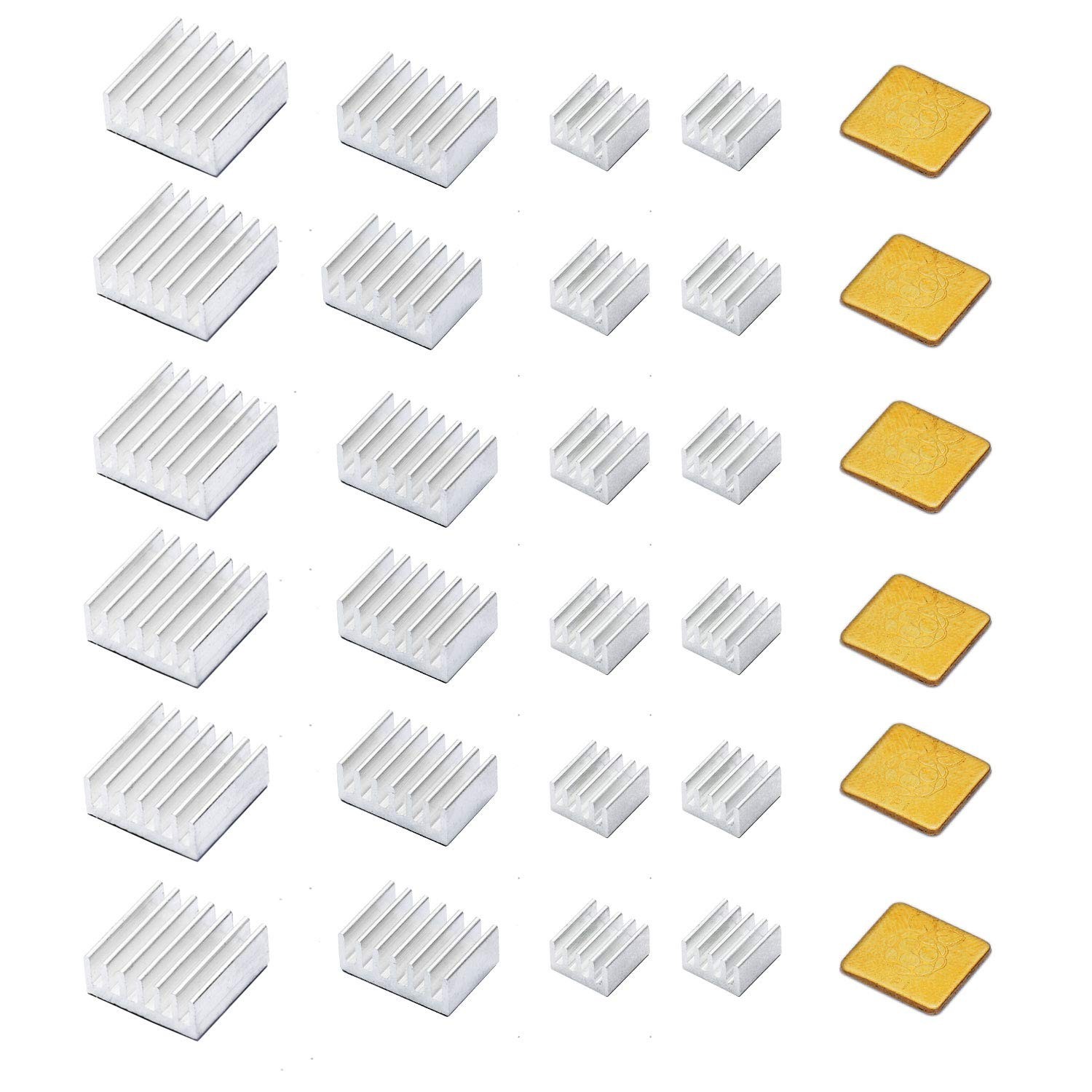 30 PCS Raspberry Pi 4 Heatsink Kit with Thermal Conductive Adhesive Tape,...