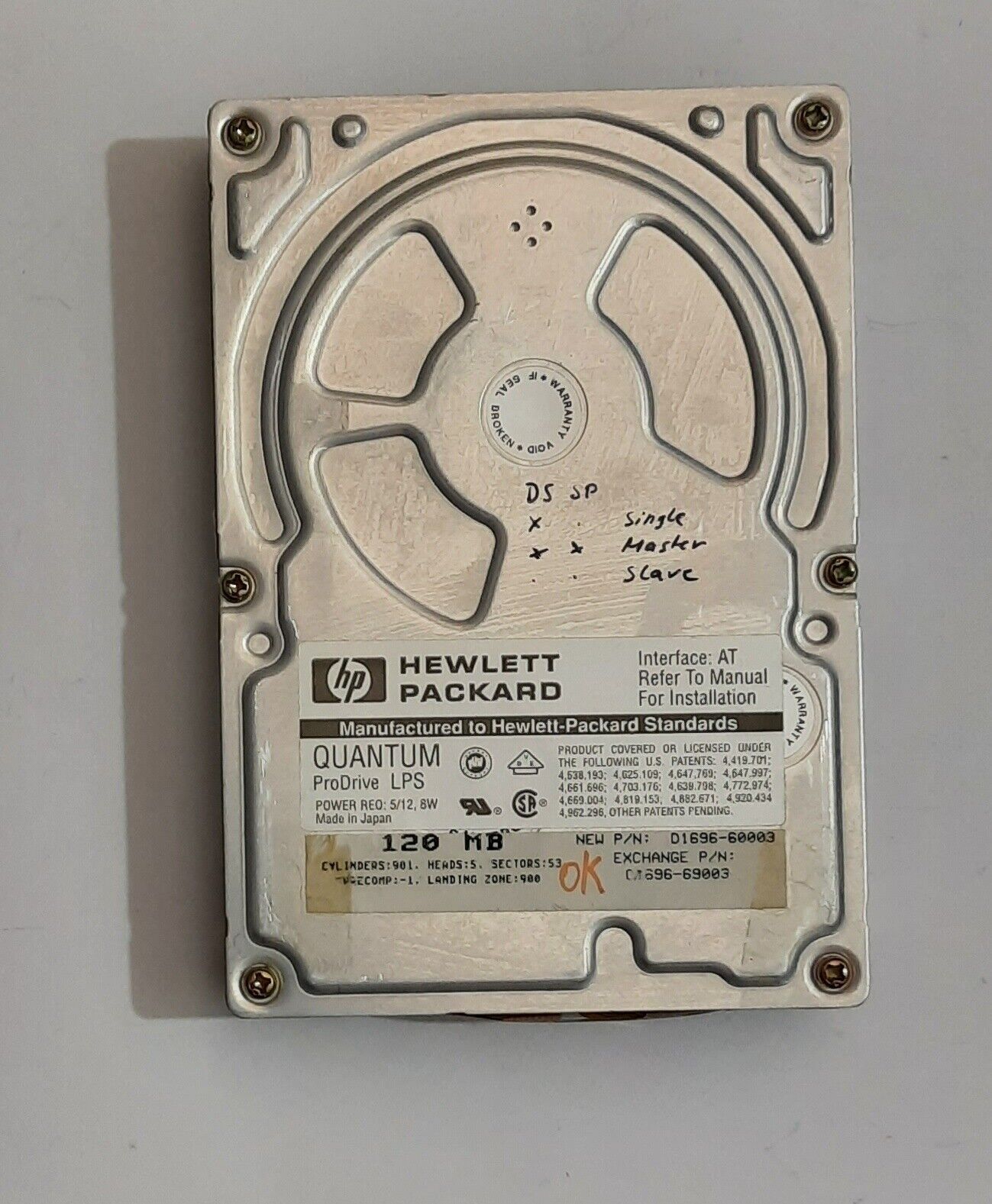 Quantum Prodrive 120AT IDE (120MB, Retro, 1991) Hard Drive