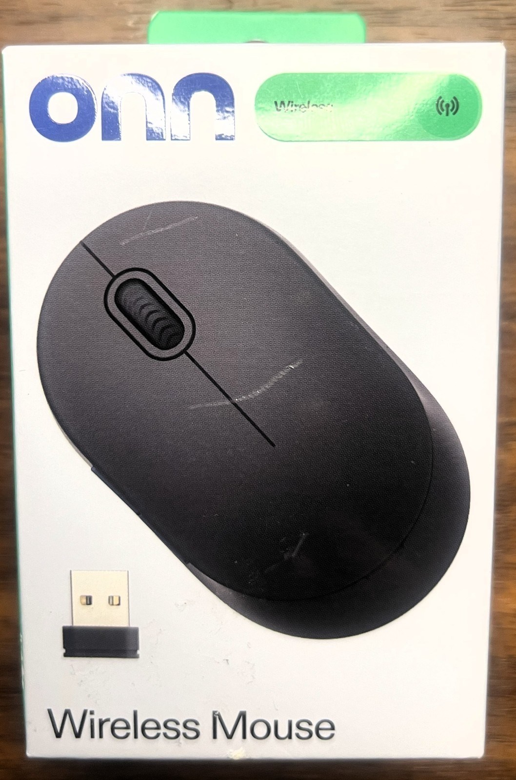NEW - ONN Wireless Optical Mouse 5-Button 1600 DPI USB Black, Small/Mini Size