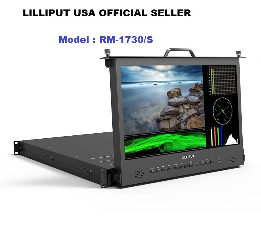 Lilliput 17.3" RM-1730S Full HD Pull-out SDI HDMI Metal Broadcast Rack Monitor 