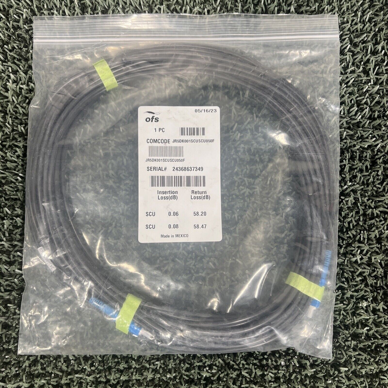 OFS SCA to SCA Cable 4.8mm 25 Ft. JR5DK001SCASCA050F. (#99)