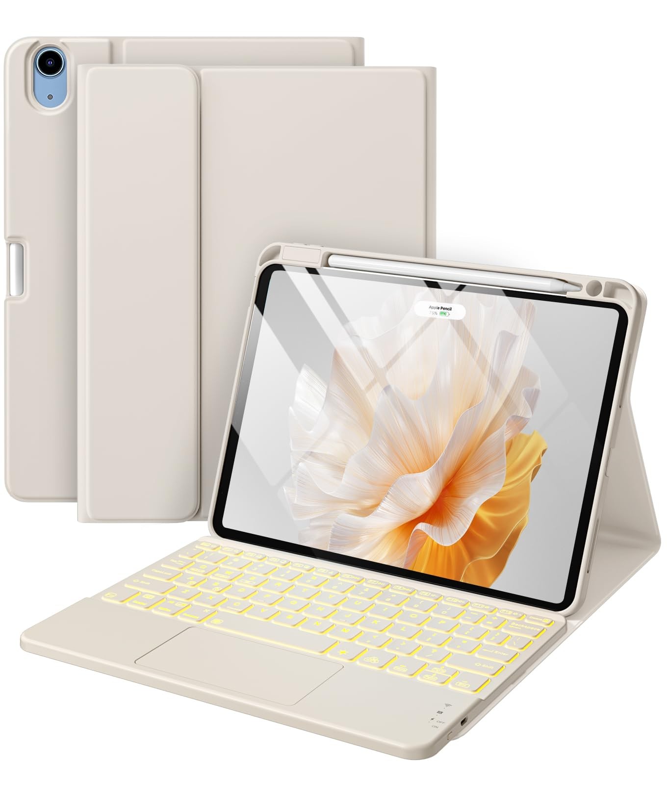Harvopu iPad Air 11" Case with Keyboard Multi-Touch Trackpad Starlight