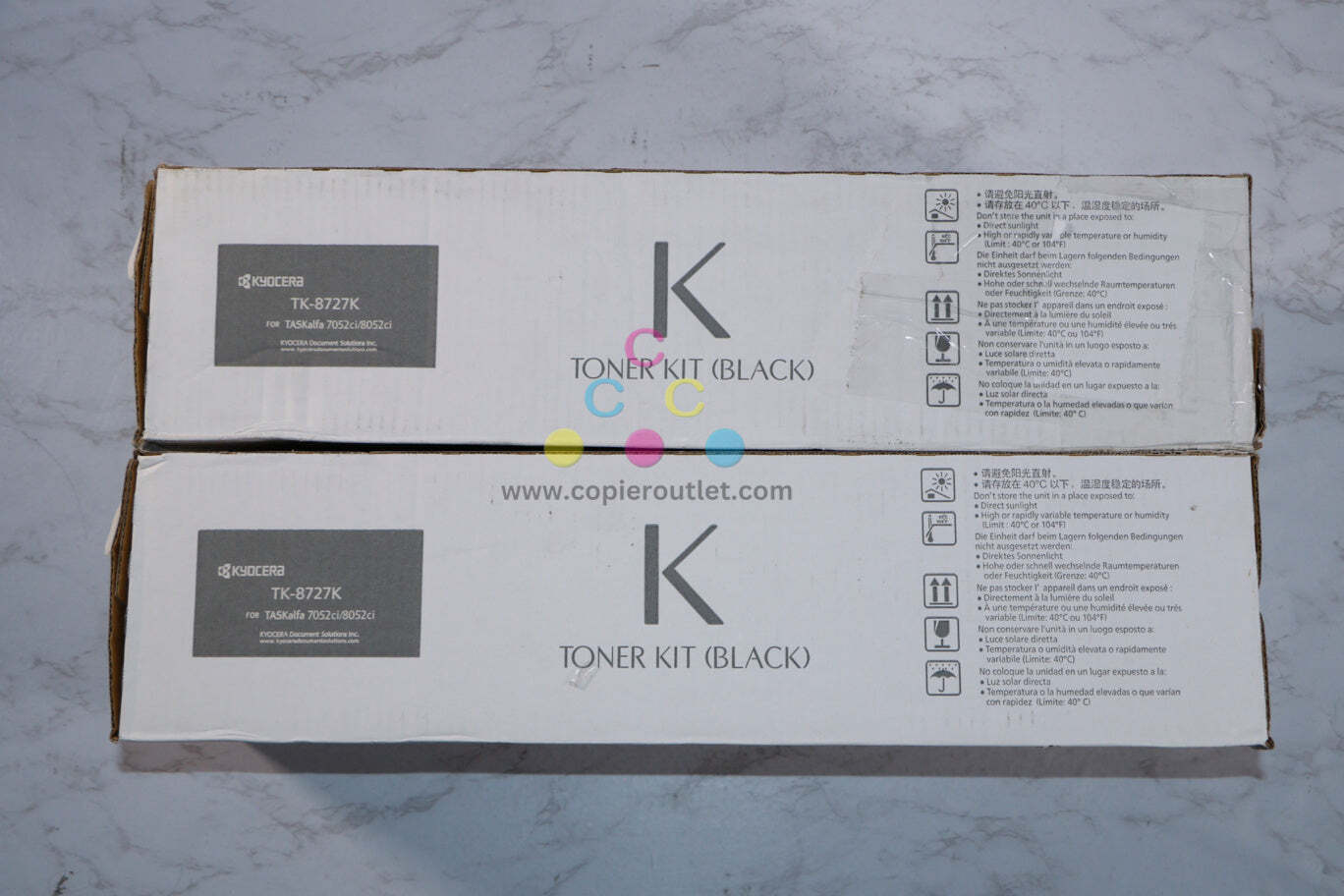 2 Cosmetic OEM Kyocera/Copystar TASKalfa7052ci,8052ci Black Toner Kits TK-8727K
