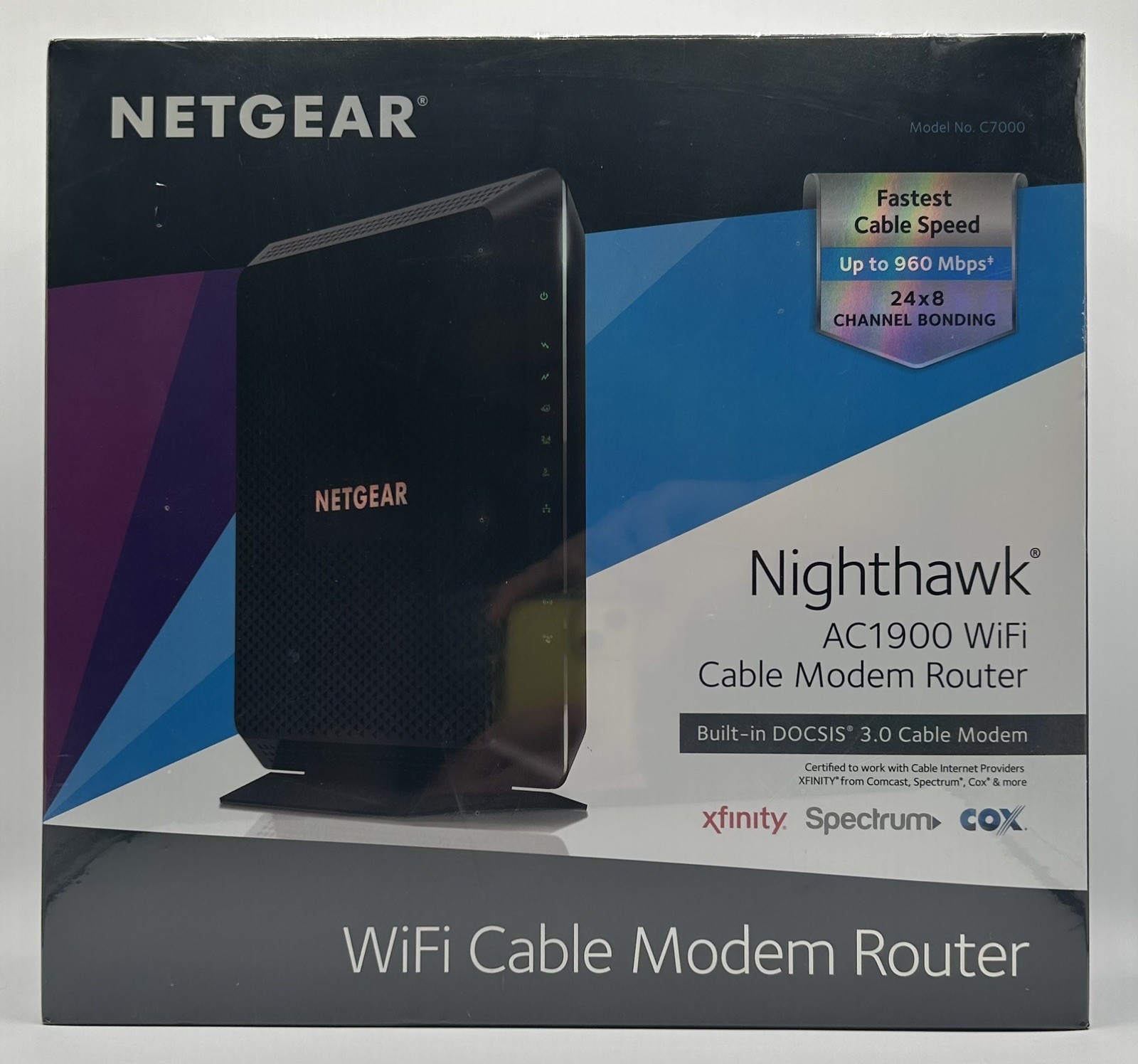 Netgear C7000-100NAS Nighthawk AC1900 WiFi Cable Modem Wireless Router NEW