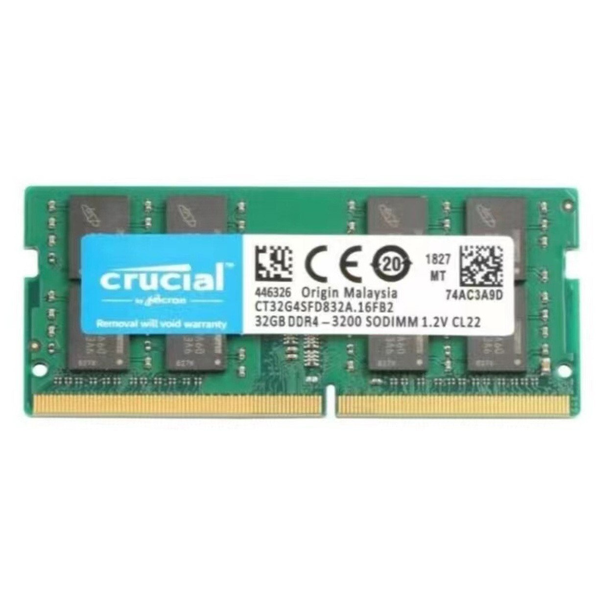 New Crucial 32GB DDR4 3200MHz PC4-25600 Laptop SODIMM Memory Ram CT32G4SFD832A