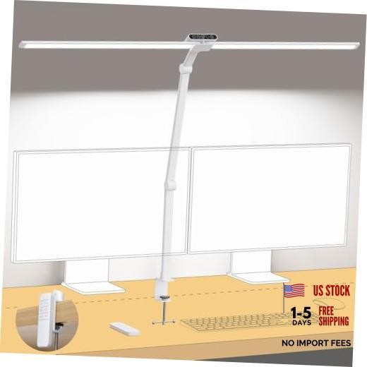 LED Desk Lamp with Clamp, 29.55'' Tall Desk Light with Remote, 1500LM White