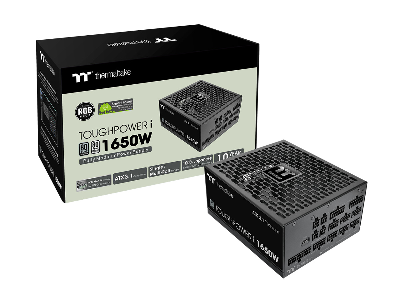 Thermaltake Toughpower i1650W; ATX 3.1; x4 Native PCIe 5.1 12V-2x6; Full