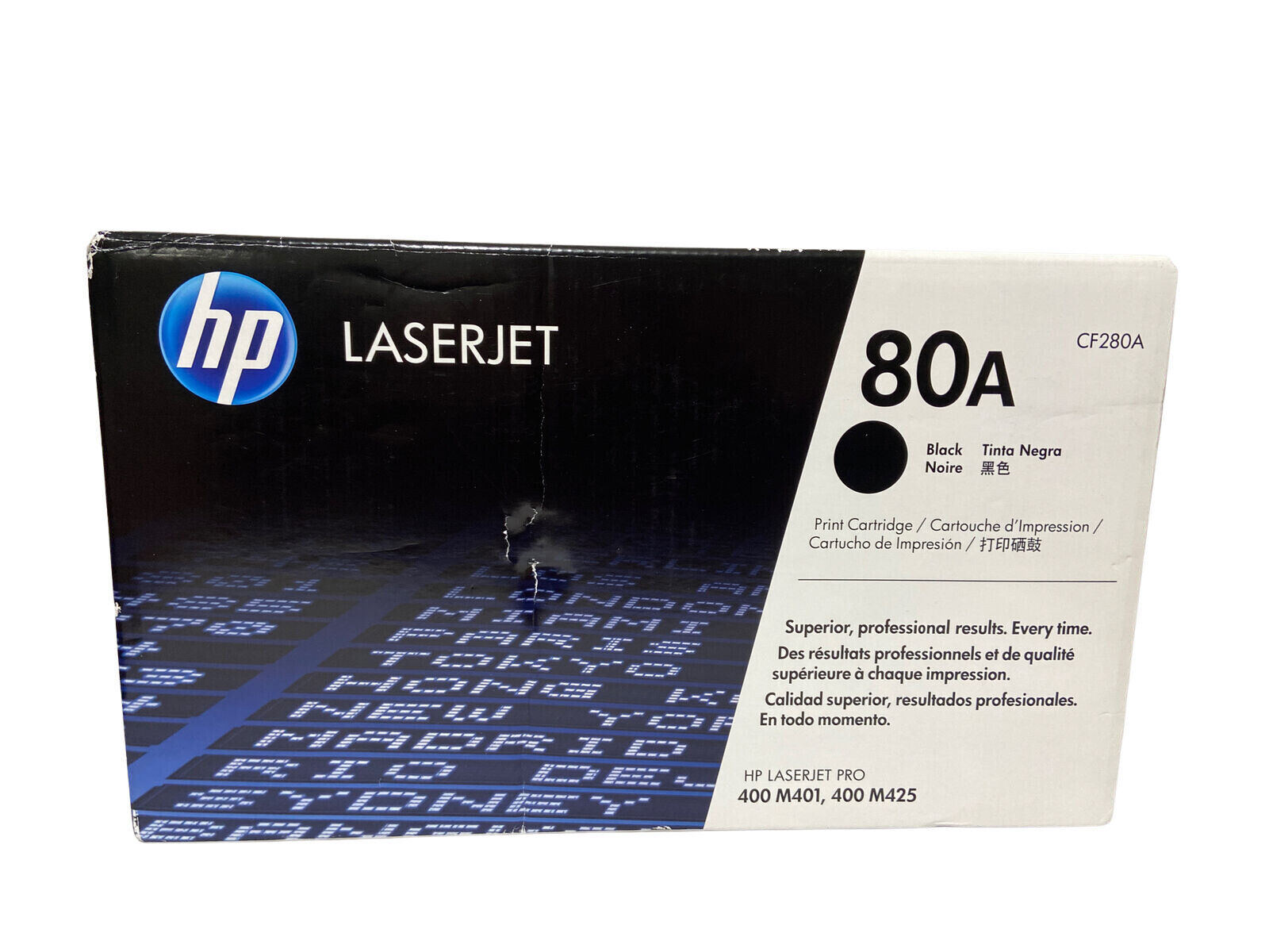 HP 80A Black Genuine Laser Toner Cartridge (CF280A) -- New -- Open Box