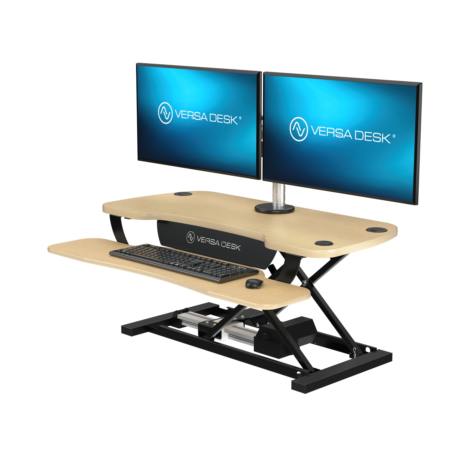 PowerPro Electric Standing Desk Converter 36" x 24" - Black / Maple