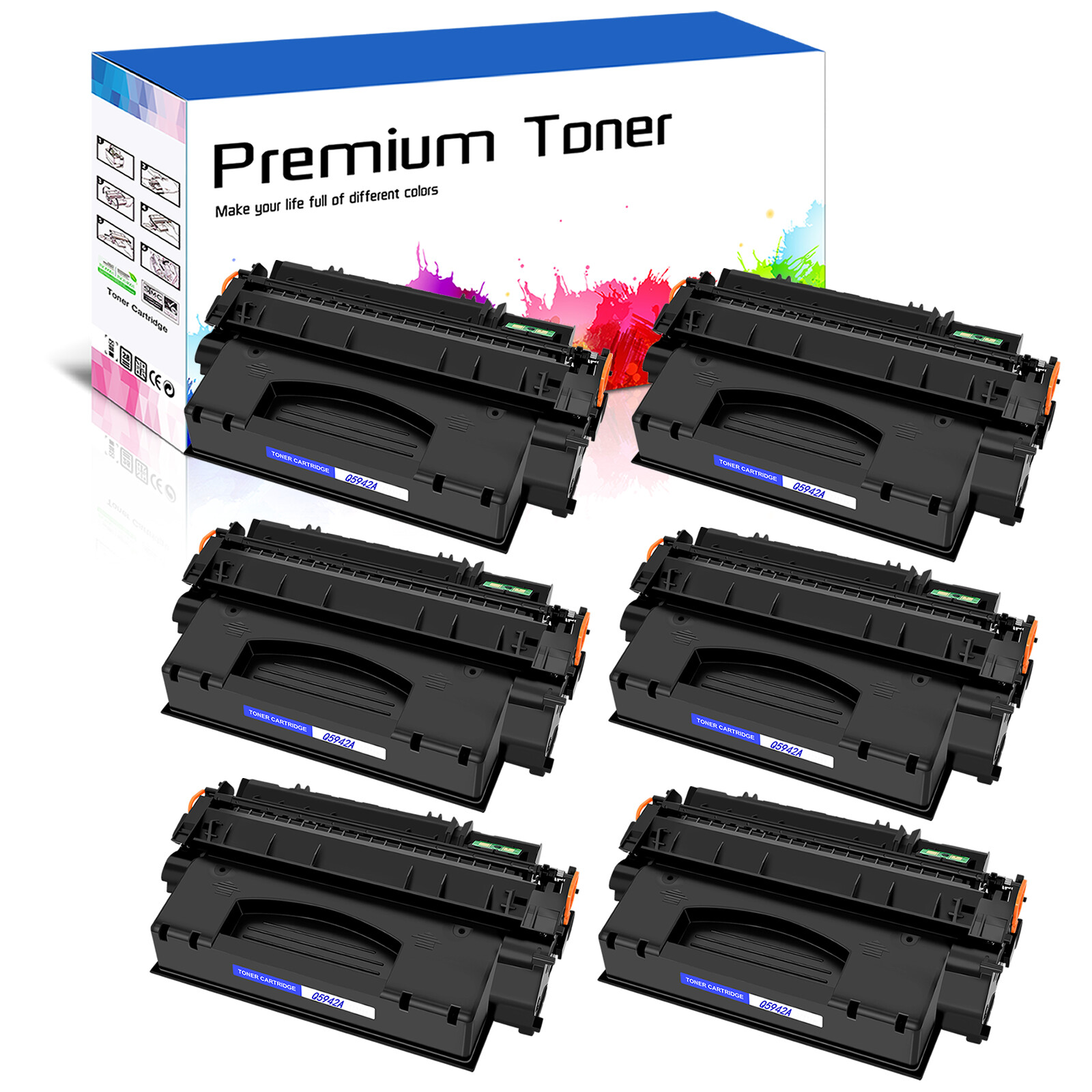 6PK Black Q5942A Toner Cartridge For HP LaserJet 4200dtns 4200dtnsl 4300 4300n