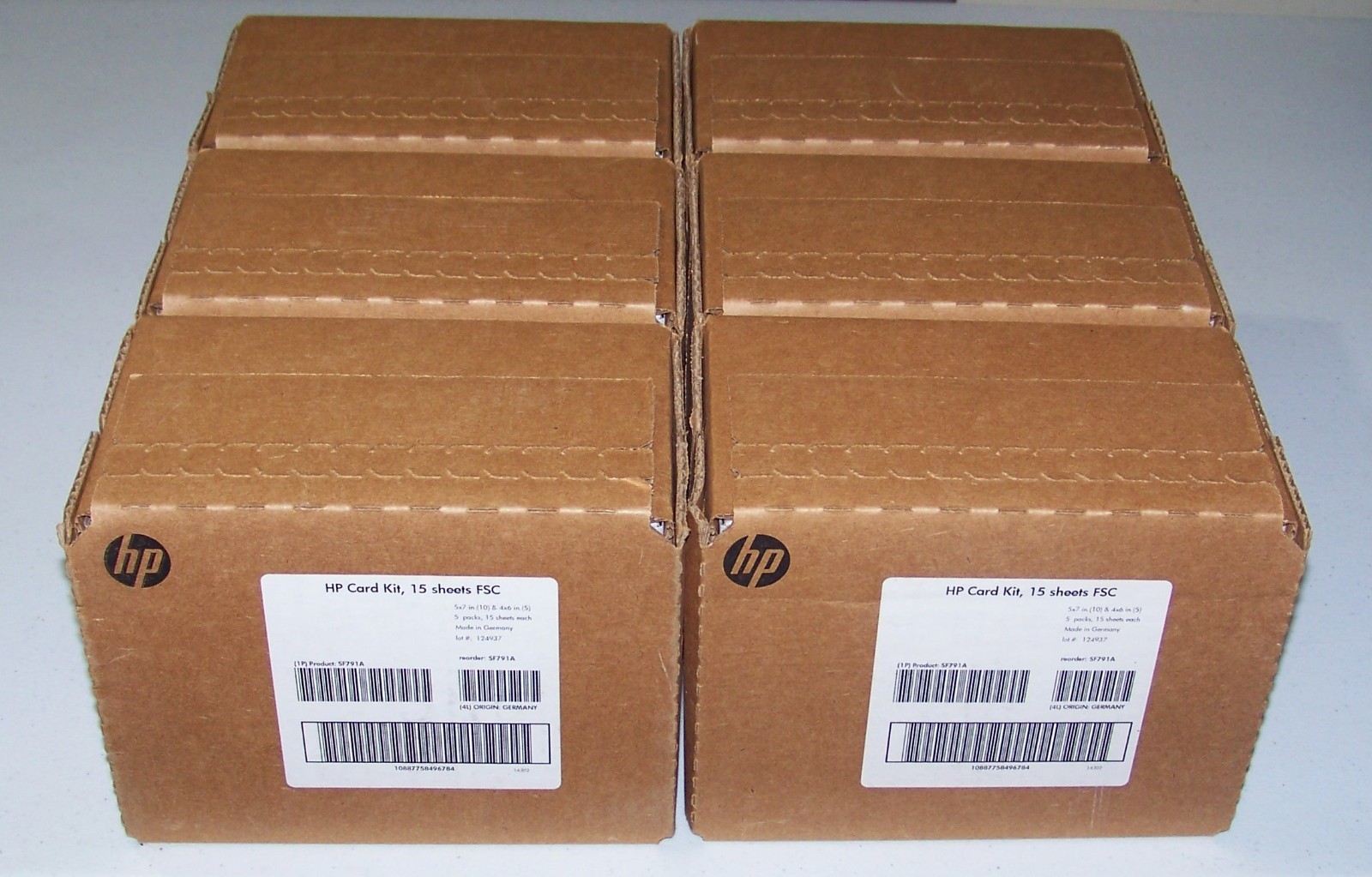 6 CASES - HP Photo Card Kits NEW - 5x7 & 4x6