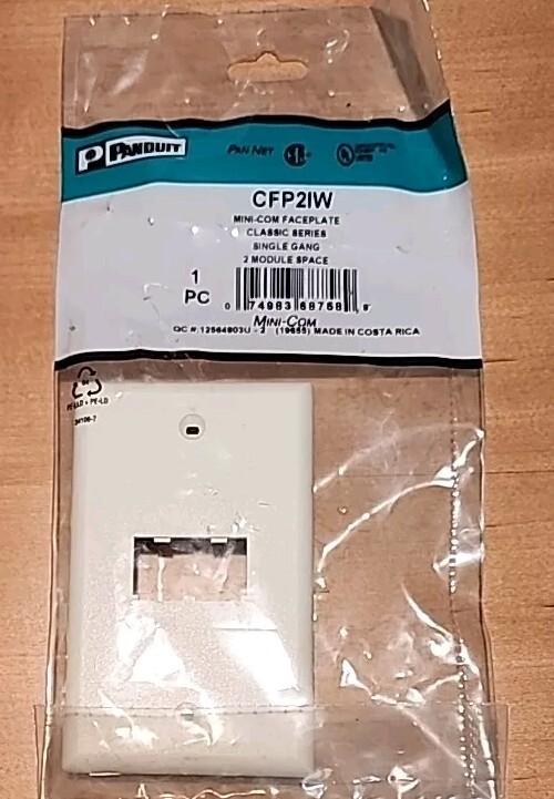 Panduit CFP2IW 2-Port Mini-Com Faceplate, Classic Series, Off-White ~STSI New In