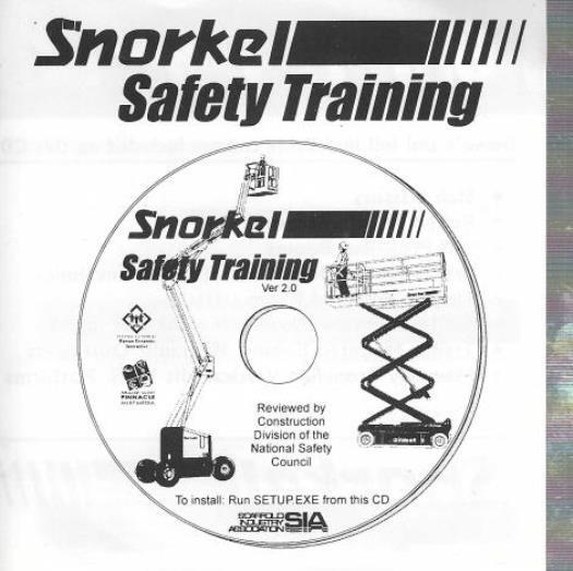 Snorkel Safety Training 2.0 PC CD courses terrain booms outriggers lift work + 