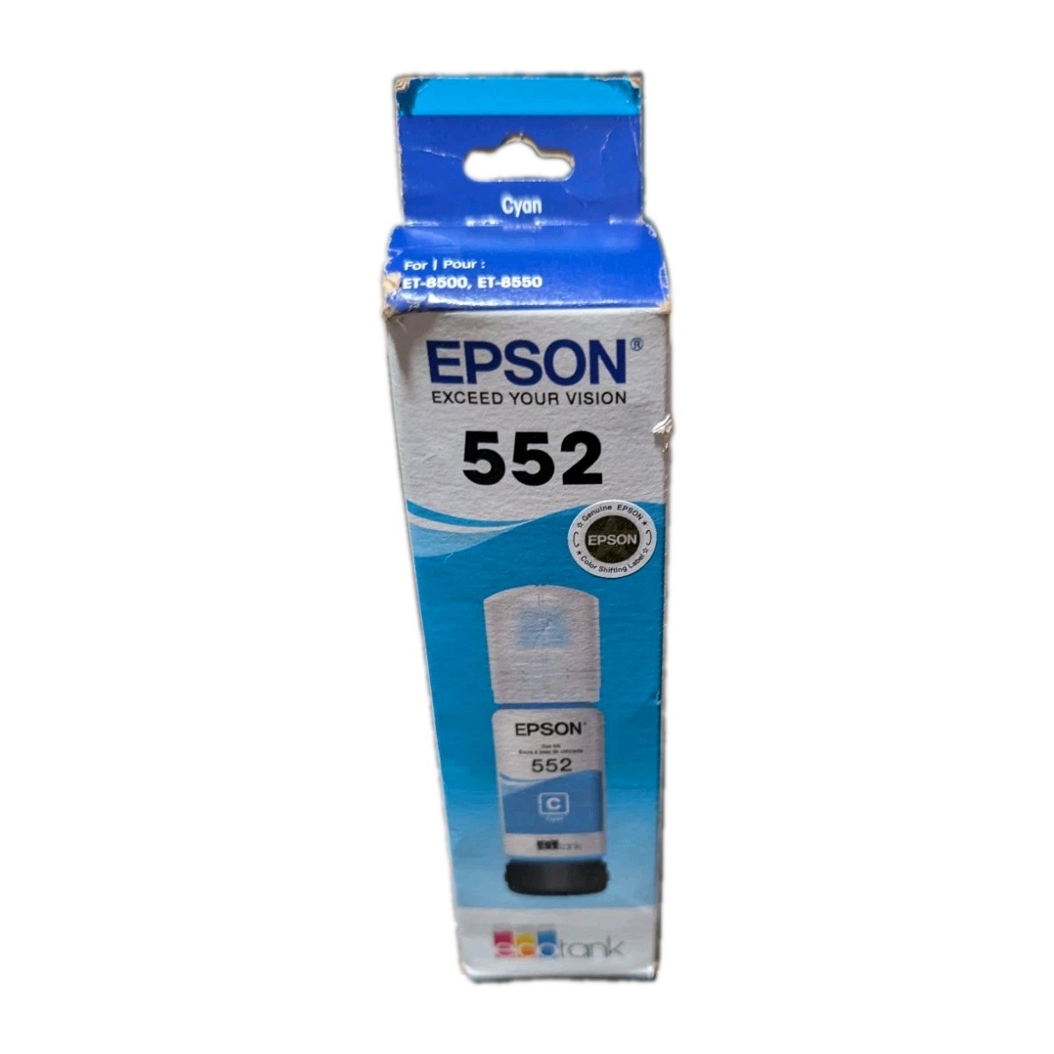 NEW Epson 552 EcoTank Ink Ultra-high Capacity Bottle Cyan (T552220-S) Exp 01/31