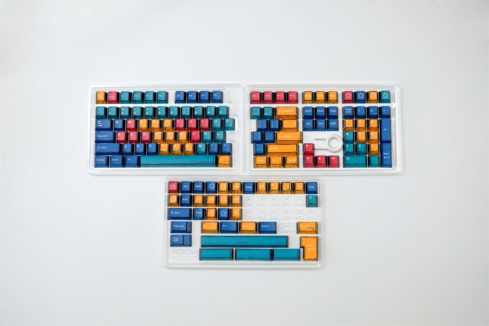 PBT Comic Palette Theme Keyboard Keycaps Cherry Profile Set For MX 
