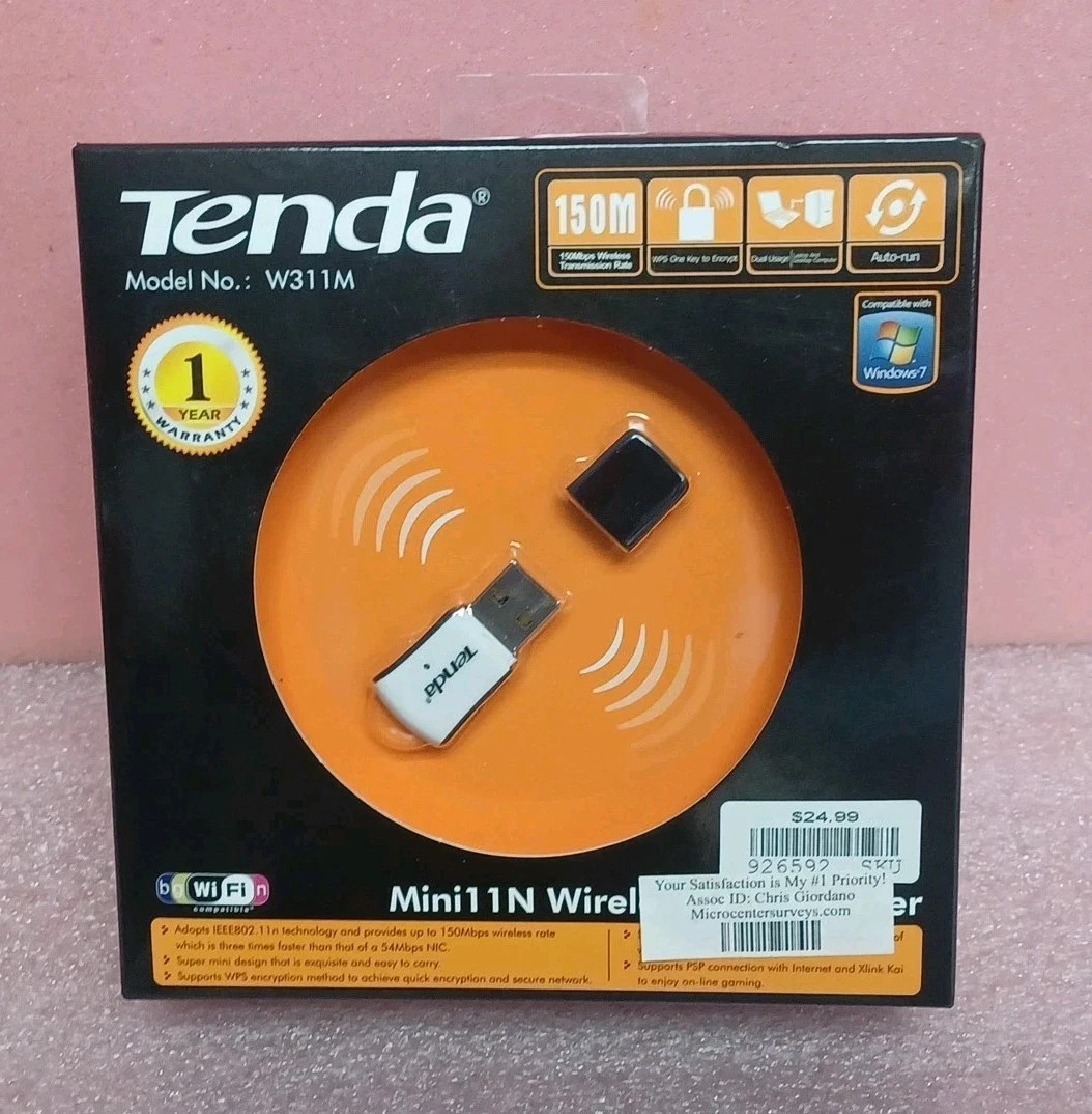 Tenda W311M Wireless 150Mbps Mini Wireless USB Adapter New / 