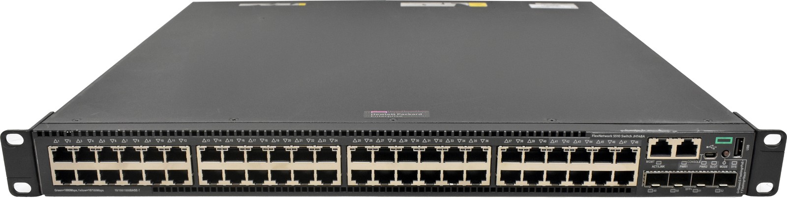 HP 5510 Series JH148A 48-Port RJ-45 PoE+ GE HI Switch 4x SFP+ 1x PSU+Rack Ears