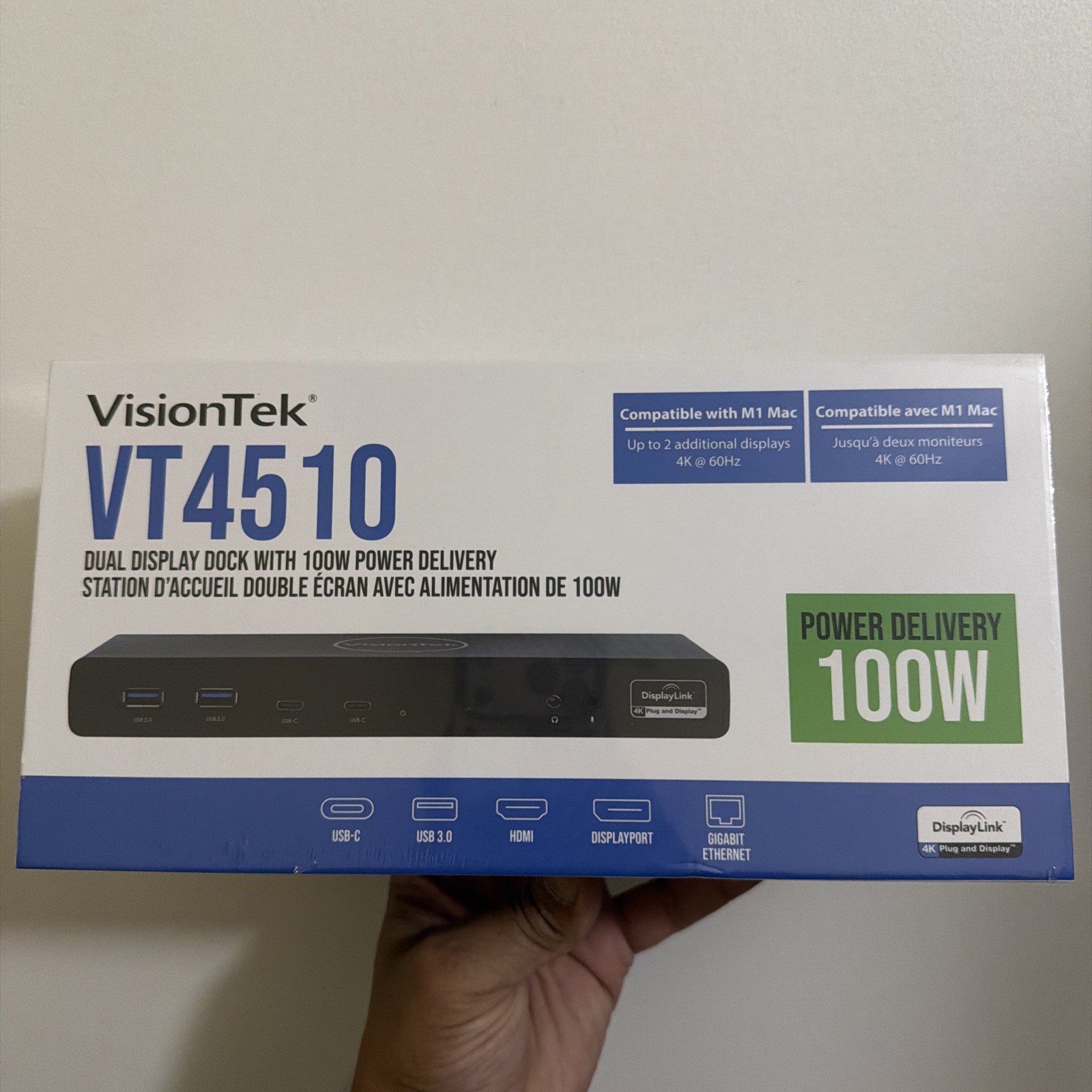 VisionTek VT4510 Dual Display 4K USB 3.0/ USB-C Docking Station