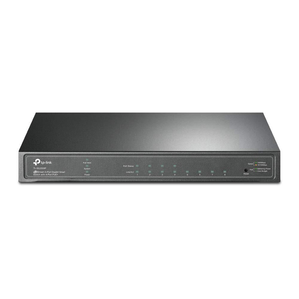 TP-Link JetStream 8-Port Gigabit Smart Switch with 4-Port PoE+(TL-SG2008P) 8-Por