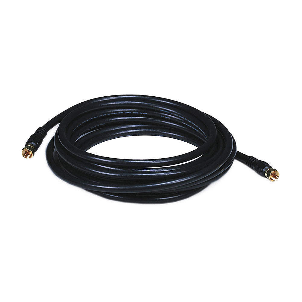 MONOPRICE 6314 Coaxial Cable,RG-6,15 ft.,Black 14C395