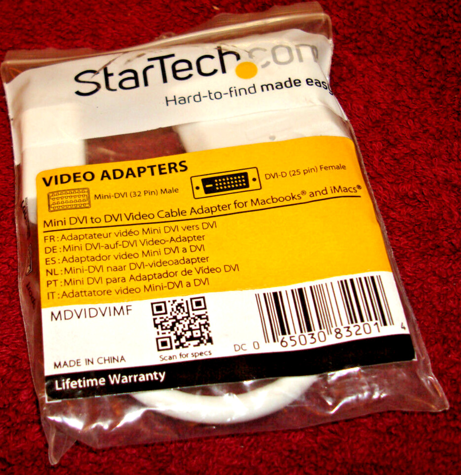 StarTech Mini DVI to VGA Video Cable Adapter for Macbooks & iMacs