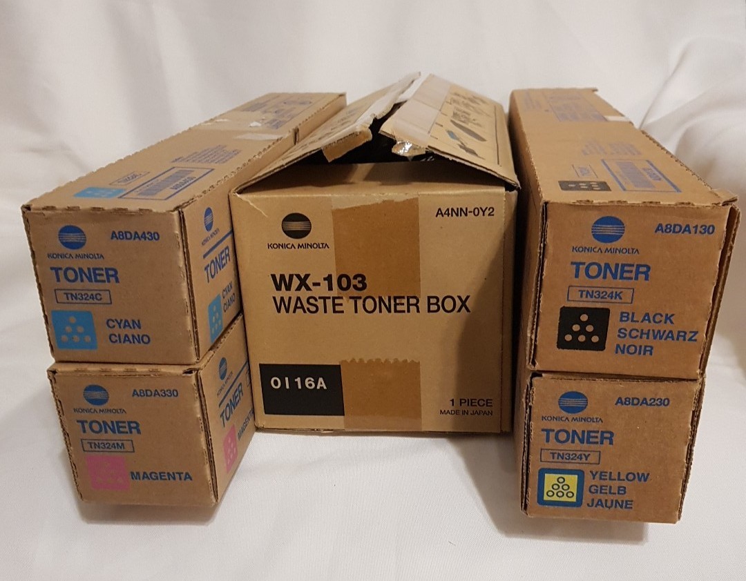 Konica Minolta, Toner Cartridge Set Wx-103, TN324C, TN324K, TN324M, TN324Y NEW