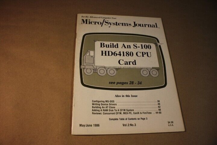 micro systems journal 1986 magazine vintage computer 1986 vol 2 #3 May / June