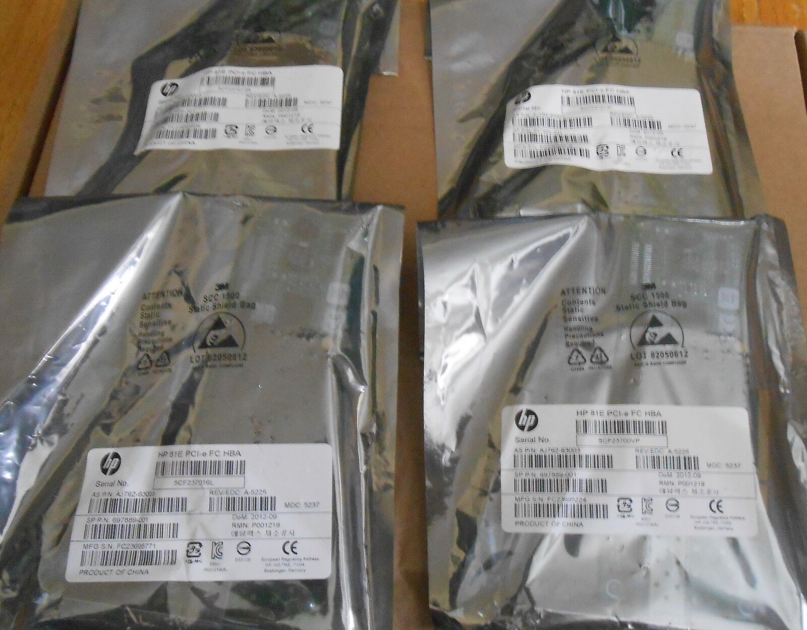 NEW HP AJ762-63003 Emulex LPE12000  81E 8Gb PCIe 697889-001 (7 CARDS AVAILABLE)