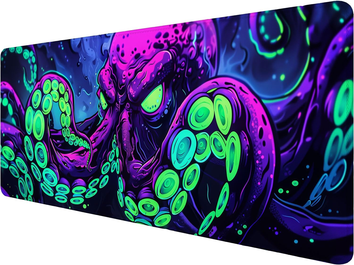 Octopus Desk Mat Gaming Mouse Pad Neon Cthulhu Monster Cool XL Mouse Pad Large M