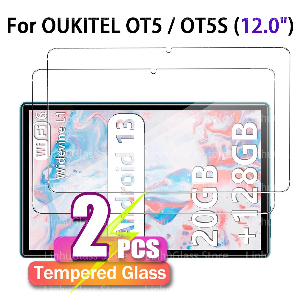 2PCS For OUKITEL OT5 OT5S 12.0 inch Tempered Glass Film Cover Screen Protector