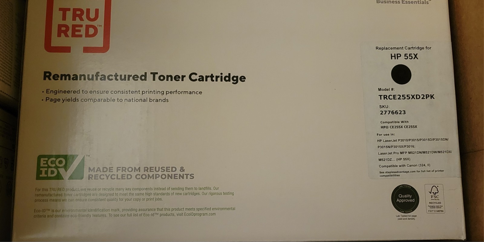  HP 55X CE255X Empty Virgin Core Toner Cartridges 2 Pack OEM Shells P3015 M521