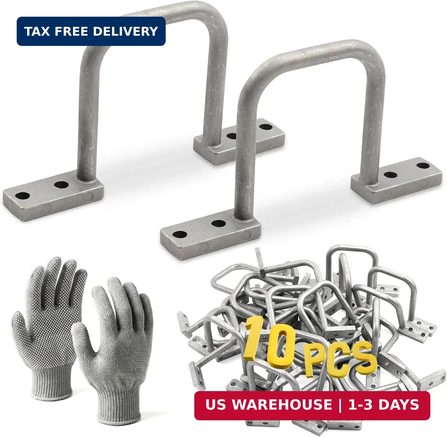 10-Pack 2" Aluminum Cable Management D-Rings,Screw-Mount Wire Organizers, Silver