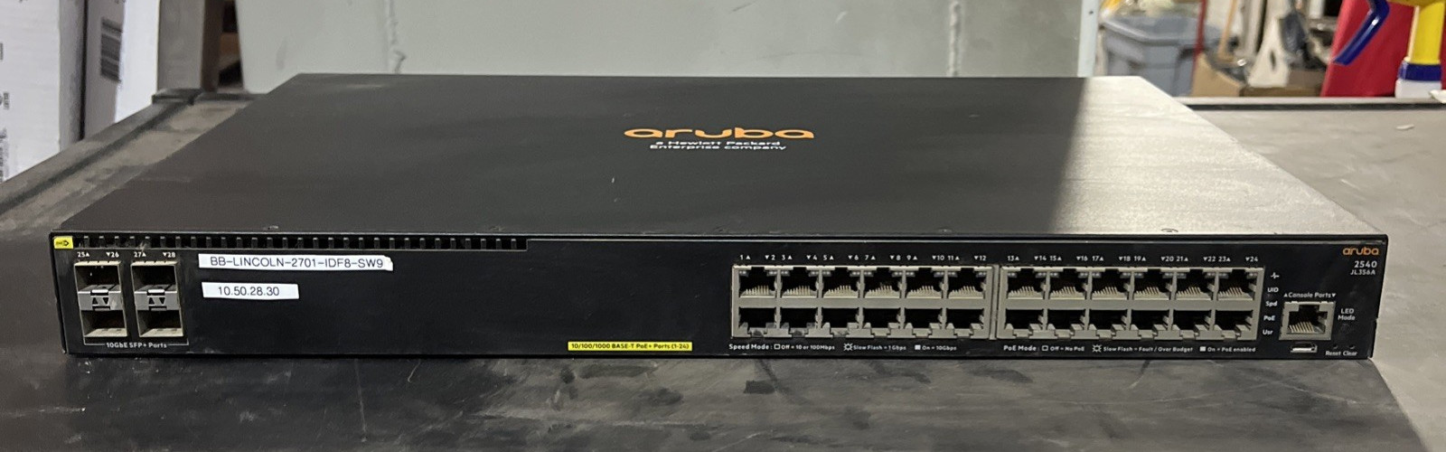 HEWLETT PACKARD ARUBA 2540 JL356A 24 PORT SWITCH