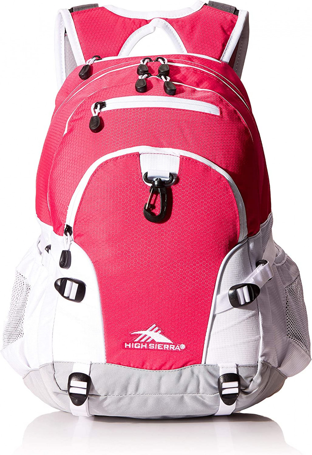 High Sierra Loop-Backpack, School, Travel, or One Size, Pink Punch/White/Ash 