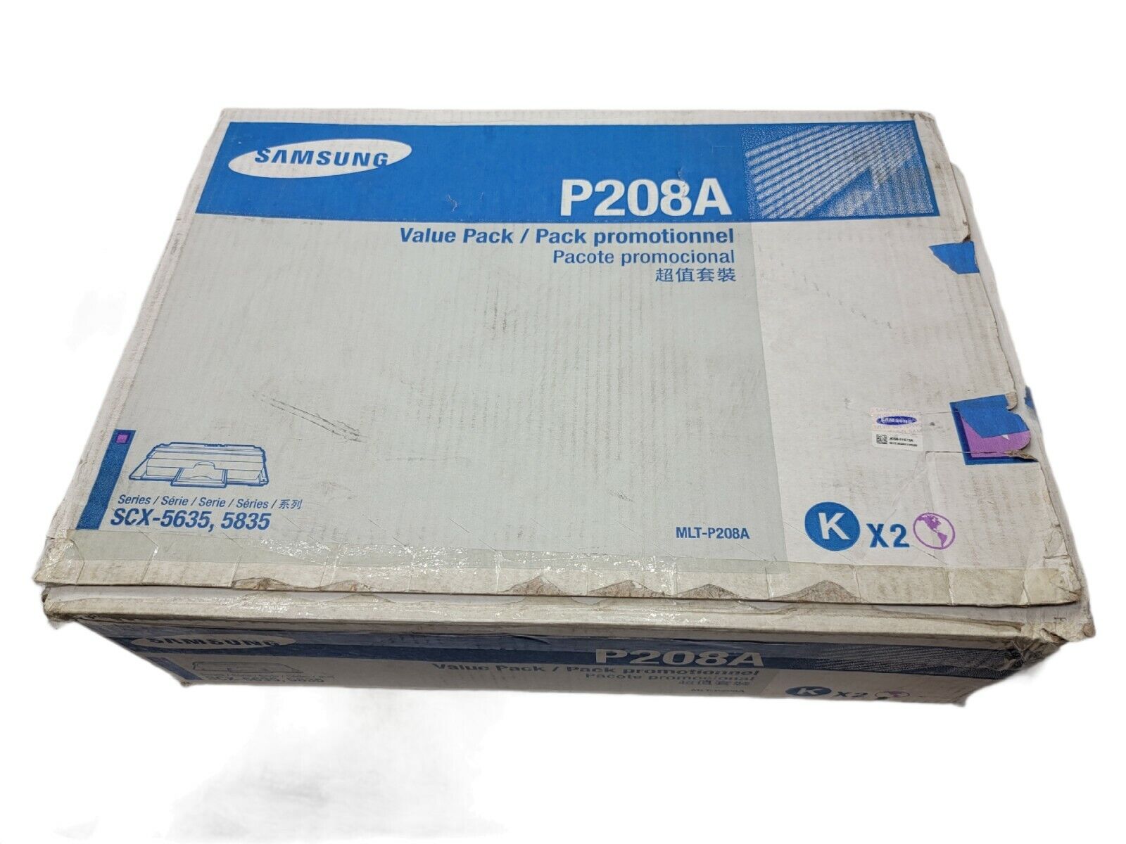Genuine Samsung P208A Black Toner Cartridge 2 PACK 20000 Pages SCX-5635, 5835