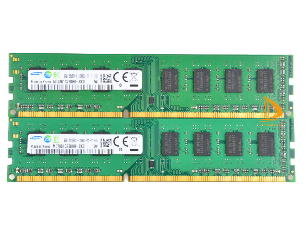 16GB RAM For Samsung 2X 8GB PC3 12800U 2RX8 DDR3 1600MHz DIMM Desktop Memory