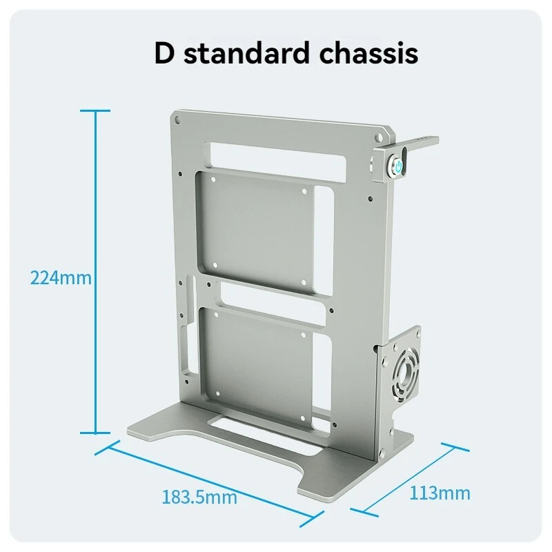 CNC Aluminum Alloy Portable Rack Power Supply Graphics Card Open Chassis