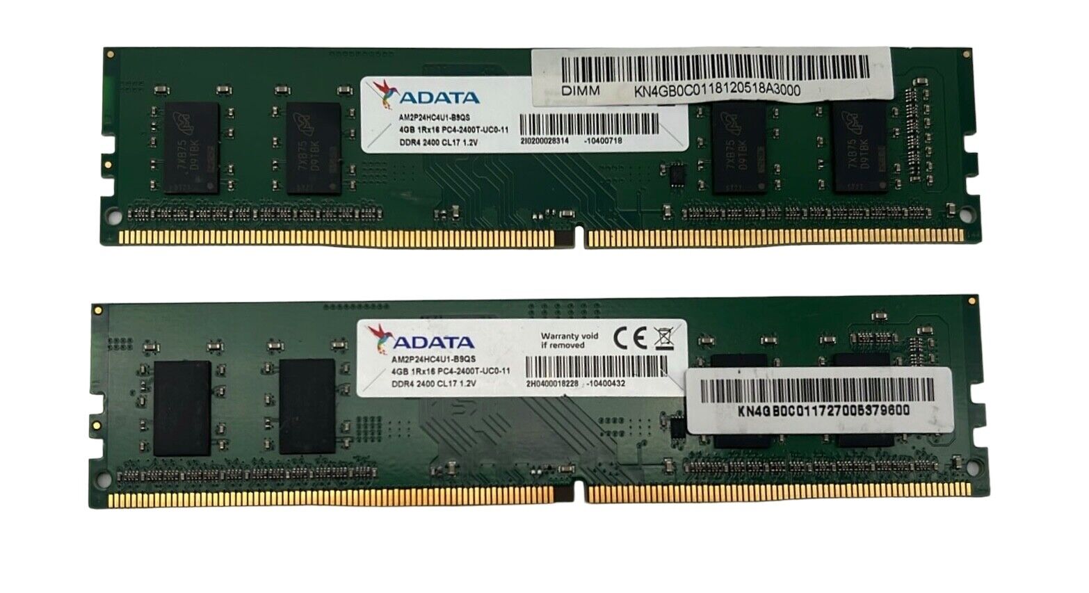 ADATA 8GB (2x4GB) RAM PC4-19200 DDR4-2400T SDRAM Desktop AM2P24HC4U1-BSQS