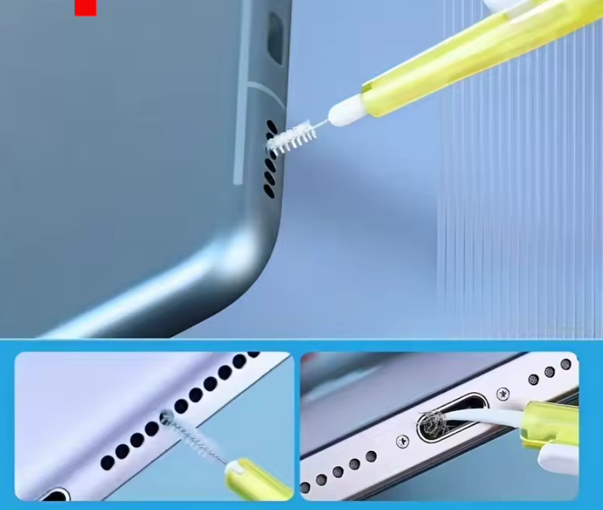 5Pcs 2 in 1 Retractable Cleaner Kit For Phone Speaker Earphone Cleaning Brush