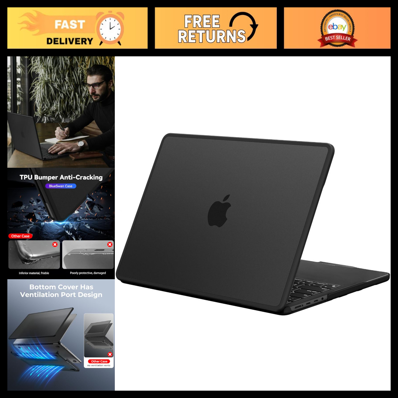 Anti-Cracking Case for MacBook Pro 14" M5 M1 Pro Max 2021-2026 - Durable Protect