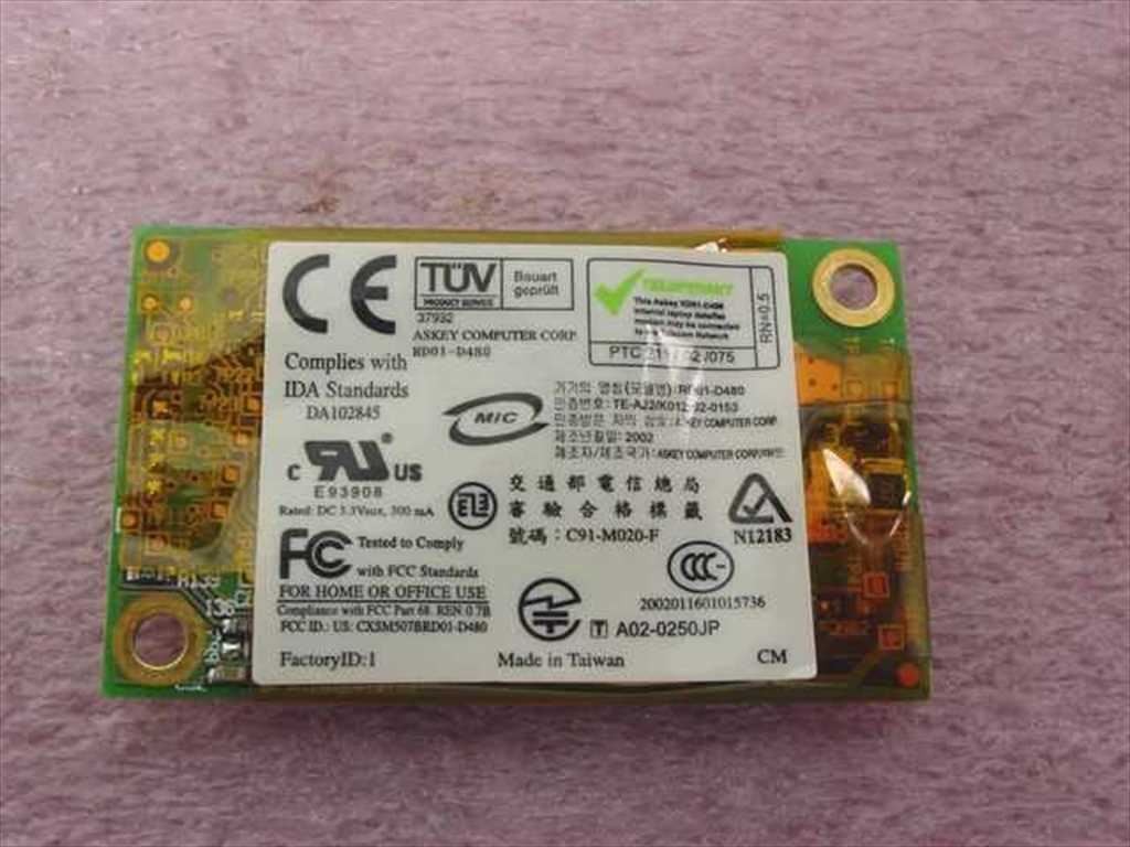 Conexant RD01-D480 Mini PCI Modem Card 56K V.92 Askey DA102845 Laptop Internal