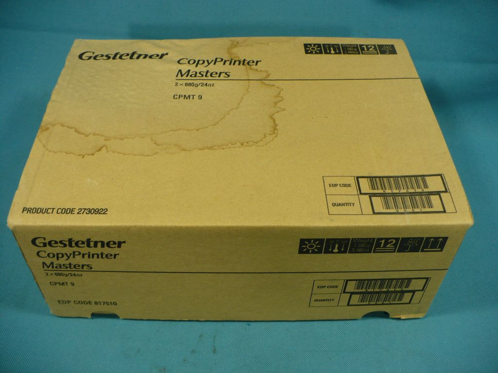 Gestetner Genuine CopyPrinter Masters 2x680g/24oz CPMT9 CPMT 9 New Factory Box