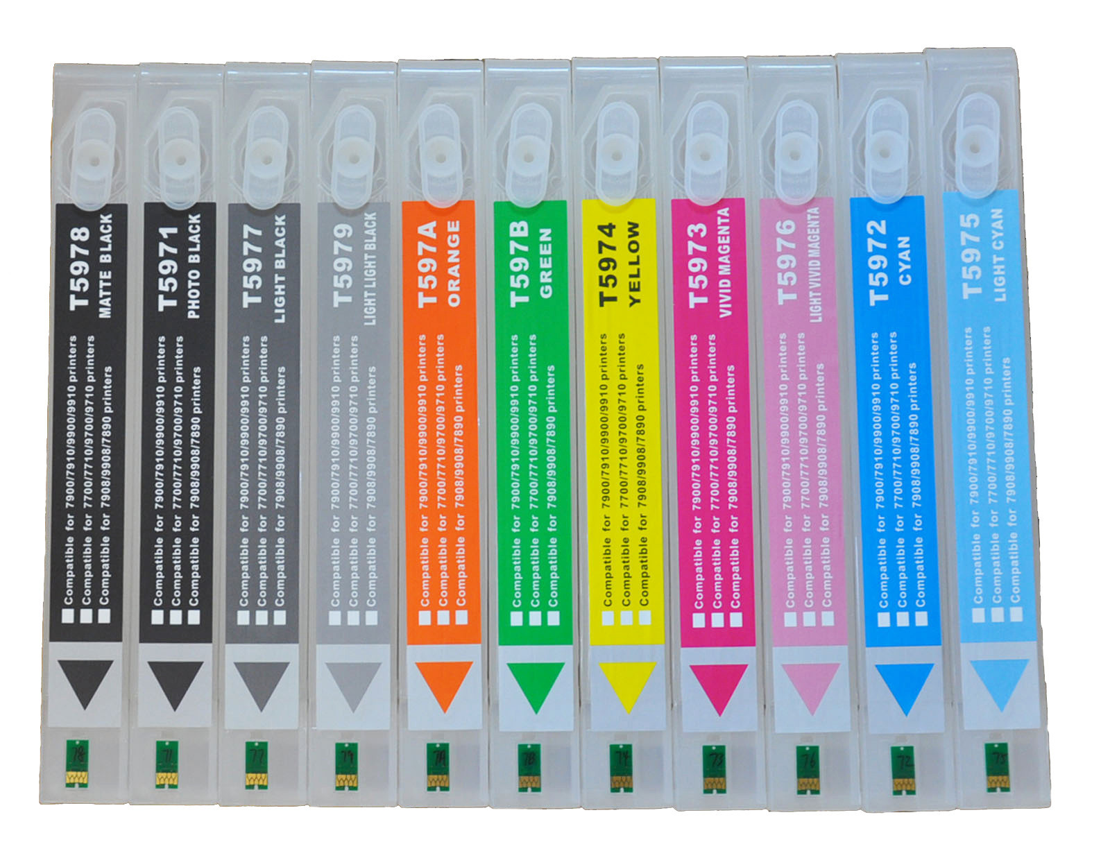 11pc Refillable Cartridge fr Epson Stylus Pro 7900/9900 DTF HDR Pigment+Resetter
