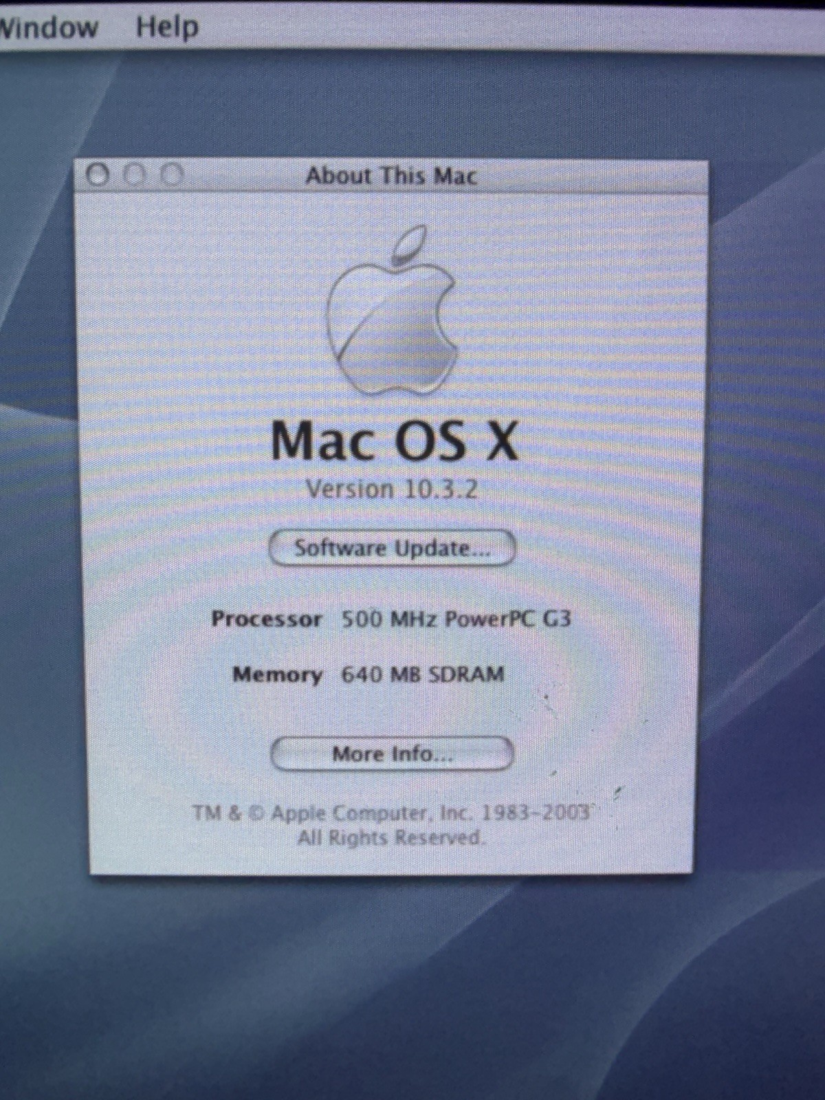 Apple iMac G3 Graphite 500MHz 640MB SDRAM 30GB Mac OS X 10.3.2 M5521