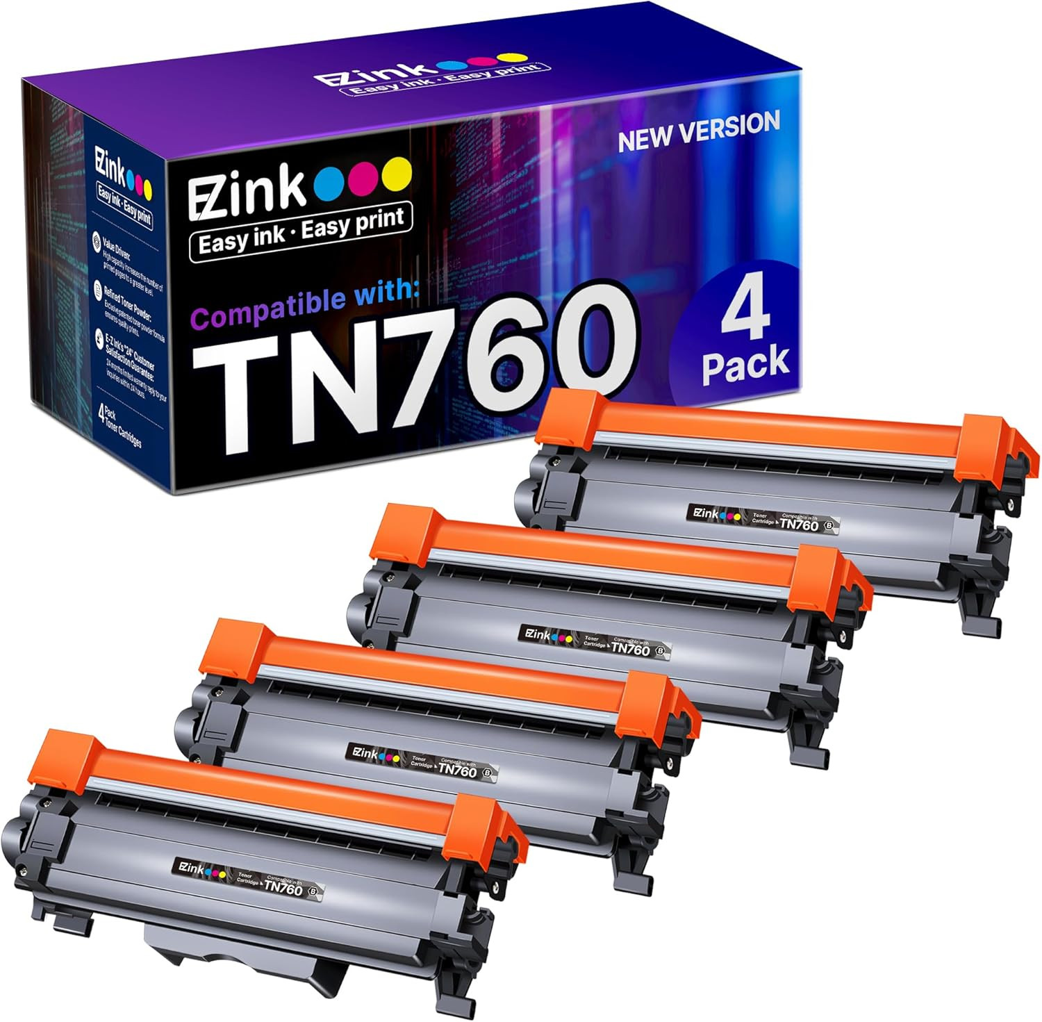 E-Z Ink TN760 Toner for Brother Printer Compatible for Brother TN-760 TN730 TN-7