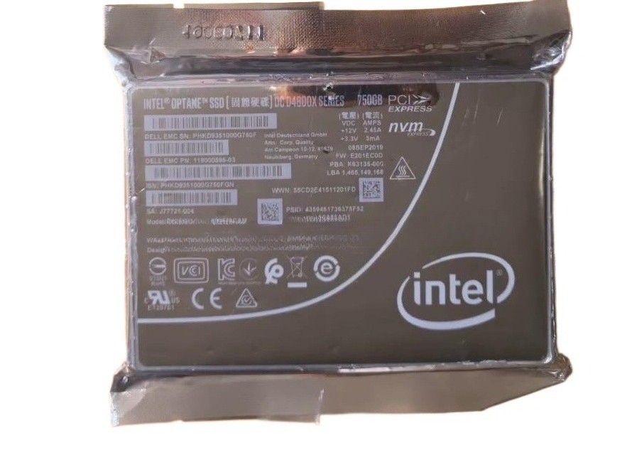 DELL Intel Optane D4800X 750GB PCIe 2x2 NVMe 2.5in U.2 SSD SSDPD21K750GAI