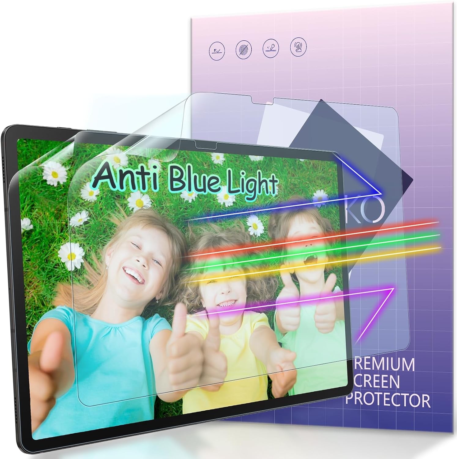 2 Pack Anti Blue Light Screen Protector for Samsung Galaxy Tab 12.4 Inch, Matte